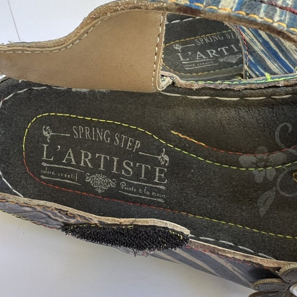 L'Artiste Spring Step Women's Mahvash Ankle Strap Leather Sandal Black 8.5 M 39 - Picture 11 of 11